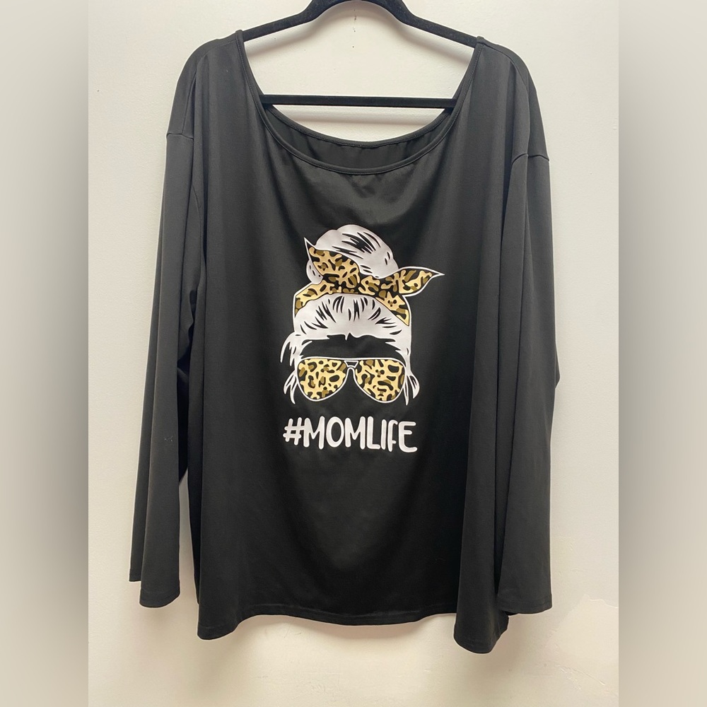 4 for $25 🖤 SHEIN #MomLife Graphic Long Sleeve Top 🖤  - 4X